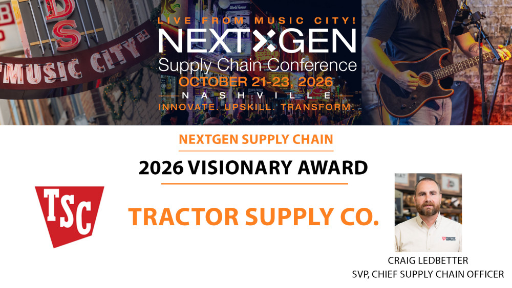 Tractor Supply has been named the 2026 NextGen Visionary Award winner for its investments in network expansion, fulfillment capabilities, and last-mile delivery that support scalable growth and improved customer service.