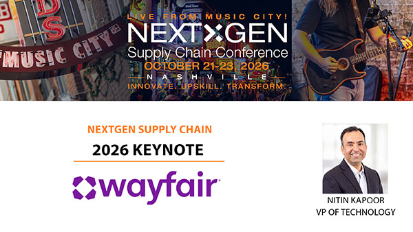 Nitin Kapoor, vice president of technology at Wayfair, will join the Keynote lineup at the 2026 NextGen Supply Chain Conference in Nashville, sharing insights into the technology, logistics strategy, and operational innovations powering Wayfair’s home delivery network.